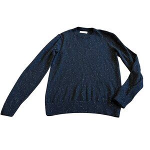 Everlane 100% Cashmere Black Pulloer Sweater Speckled White Stretch Size Small